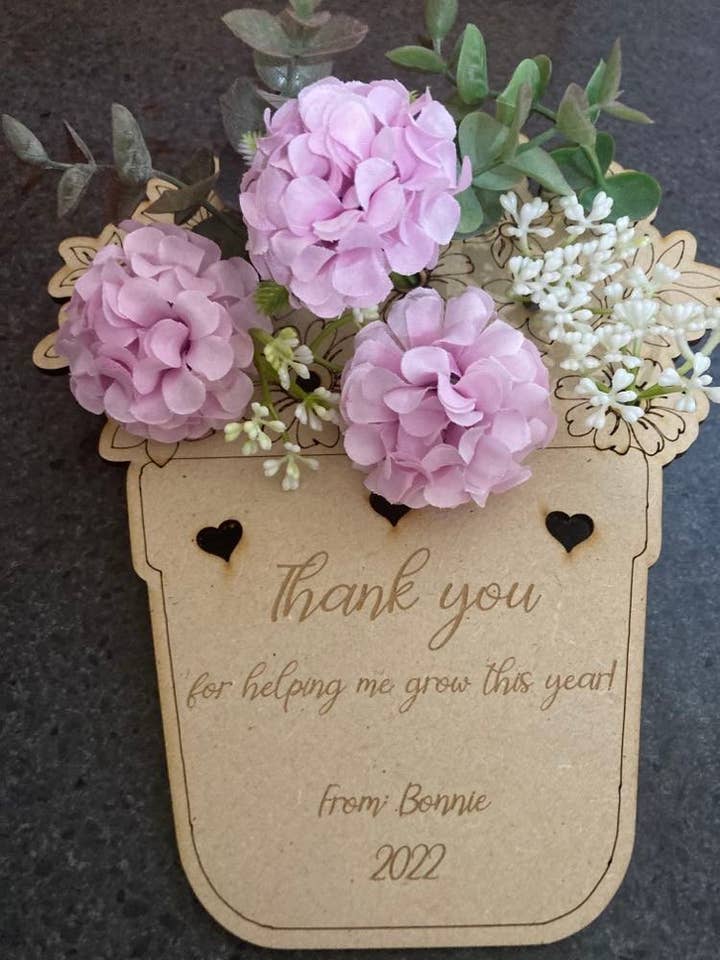 Teacher Appreciation Gifts - Flower Pot & Apple Post for wholesale by True Edge Designs