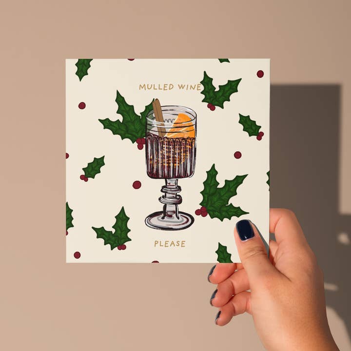 Mulled Wine Please - Festive Greetings | Cocktail Art for wholesale by Tecari Designs