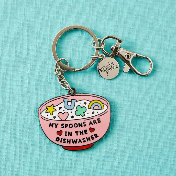 Punky Pins - Wholesale Keychain - Women's - My Spoons Are In The Dishwasher Hard Enamel Keyring