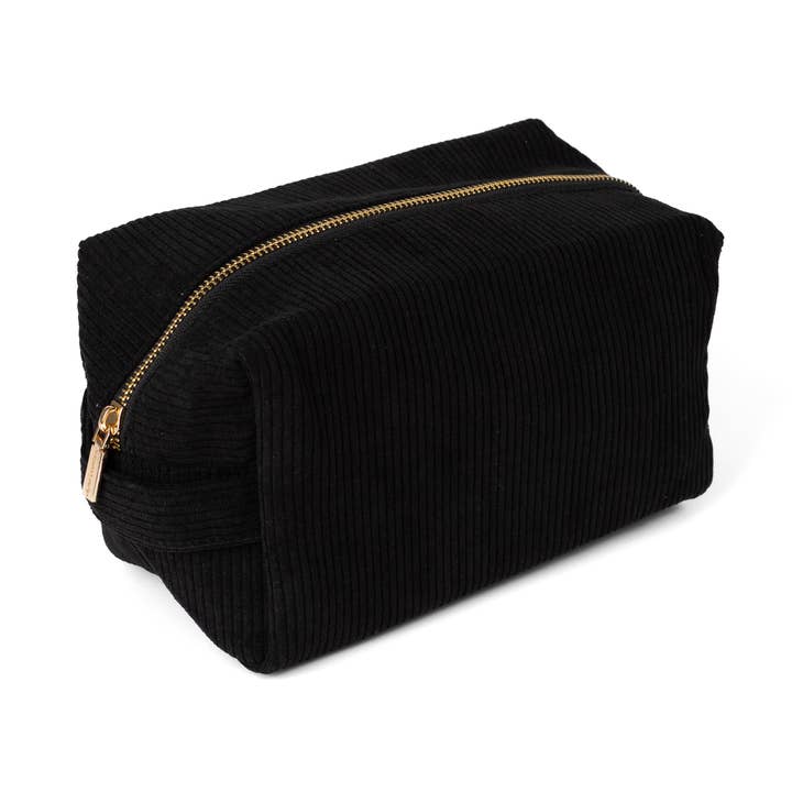 Black Corduroy Cosmetic Bag for wholesale by Elyse Breanne Design