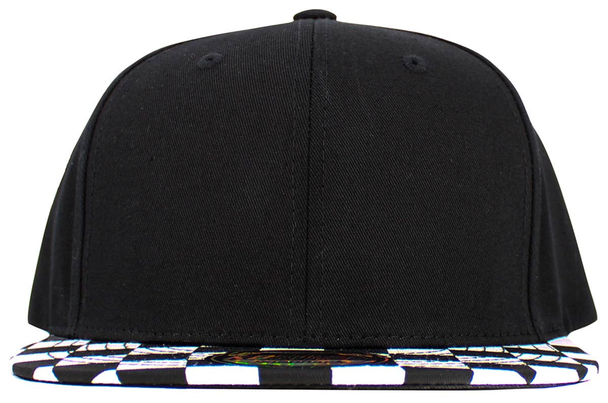 KBETHOS – wholesale Flat-brimmed cap – Unisex – Checkered Brim Snapback8
