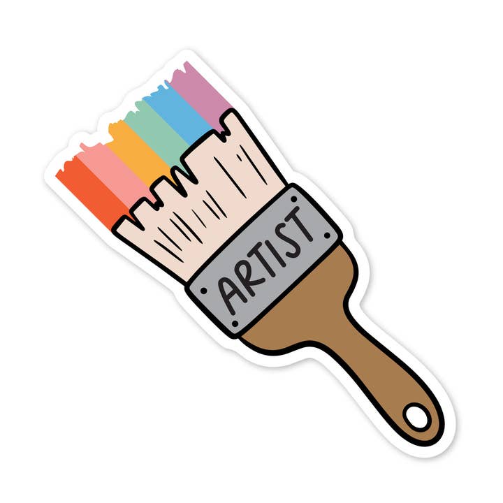 Kunstner Paintbrush Sticker for engroshandel hos The Stickerie