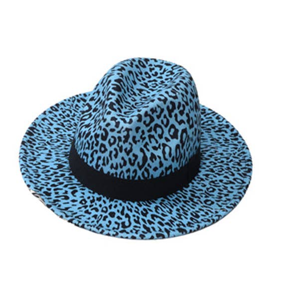 Nima Accessories Inc - Wholesale Fedora - Women's - Ladies Polyester Animal Leopard Print Belt Decor Fedora Hat