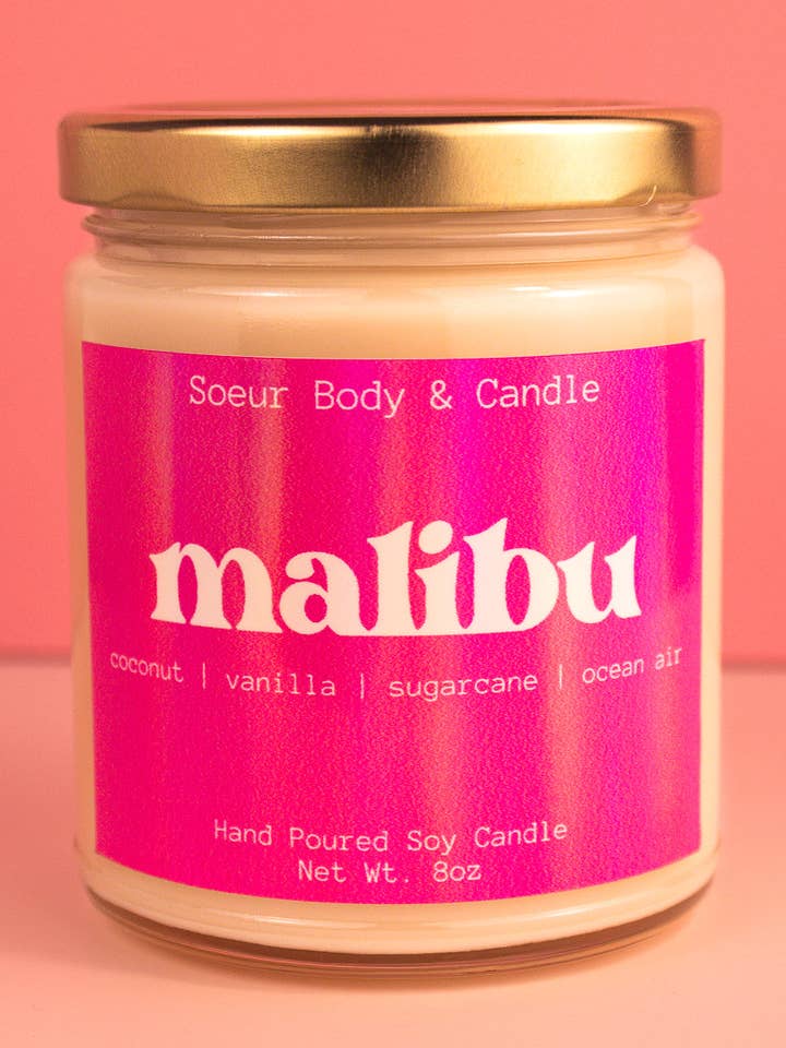 Vela de soja Malibu para venta al por mayor de Soeur Body and Candle
