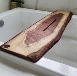 Stumps Custom Wood – wholesale Bath caddy – Live Edge Solid Wood Bath Caddy | Bathroom Decor6