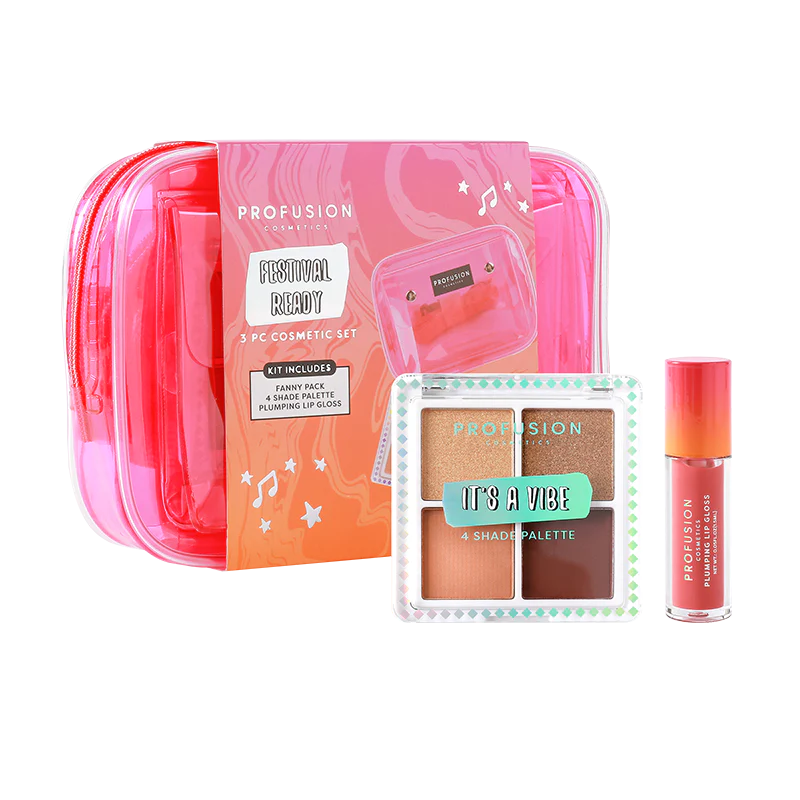 VIAI Beauty - Wholesale Makeup Kit - PROFUSION It's a Vibe | Festival Ready 3-pc Bag & Cosmetic Set0