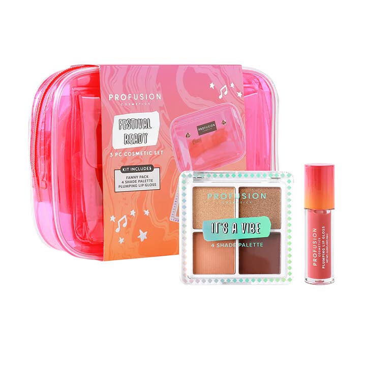 VIAI Beauty - Wholesale Makeup Kit - PROFUSION It's a Vibe | Festival Ready 3-pc Bag & Cosmetic Set