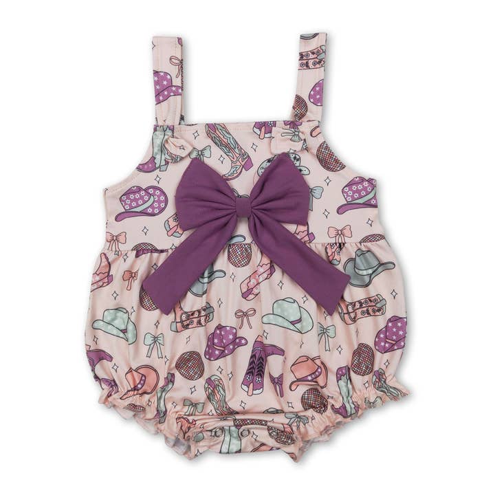 Yawoo Garments - Wholesale Jumpsuit - Baby - Straps bow boots hat western baby girls romper
