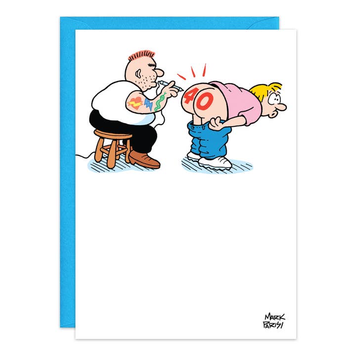 40 Tattoo Karte zum 40. Geburtstag für den Großhandel von Oatmeal Studios