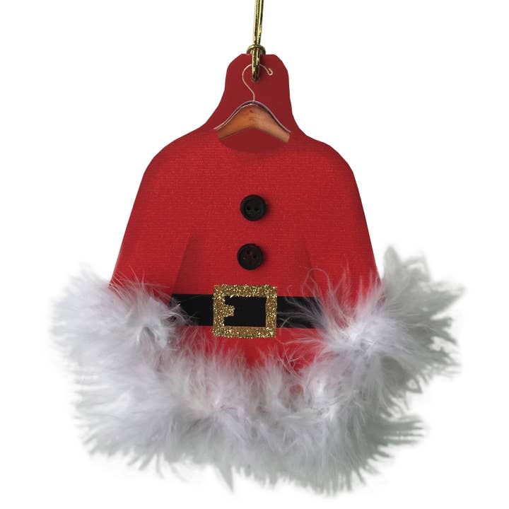 Santas Coat Cardornaments CLOSEOUT for wholesale by Jillson & Roberts
