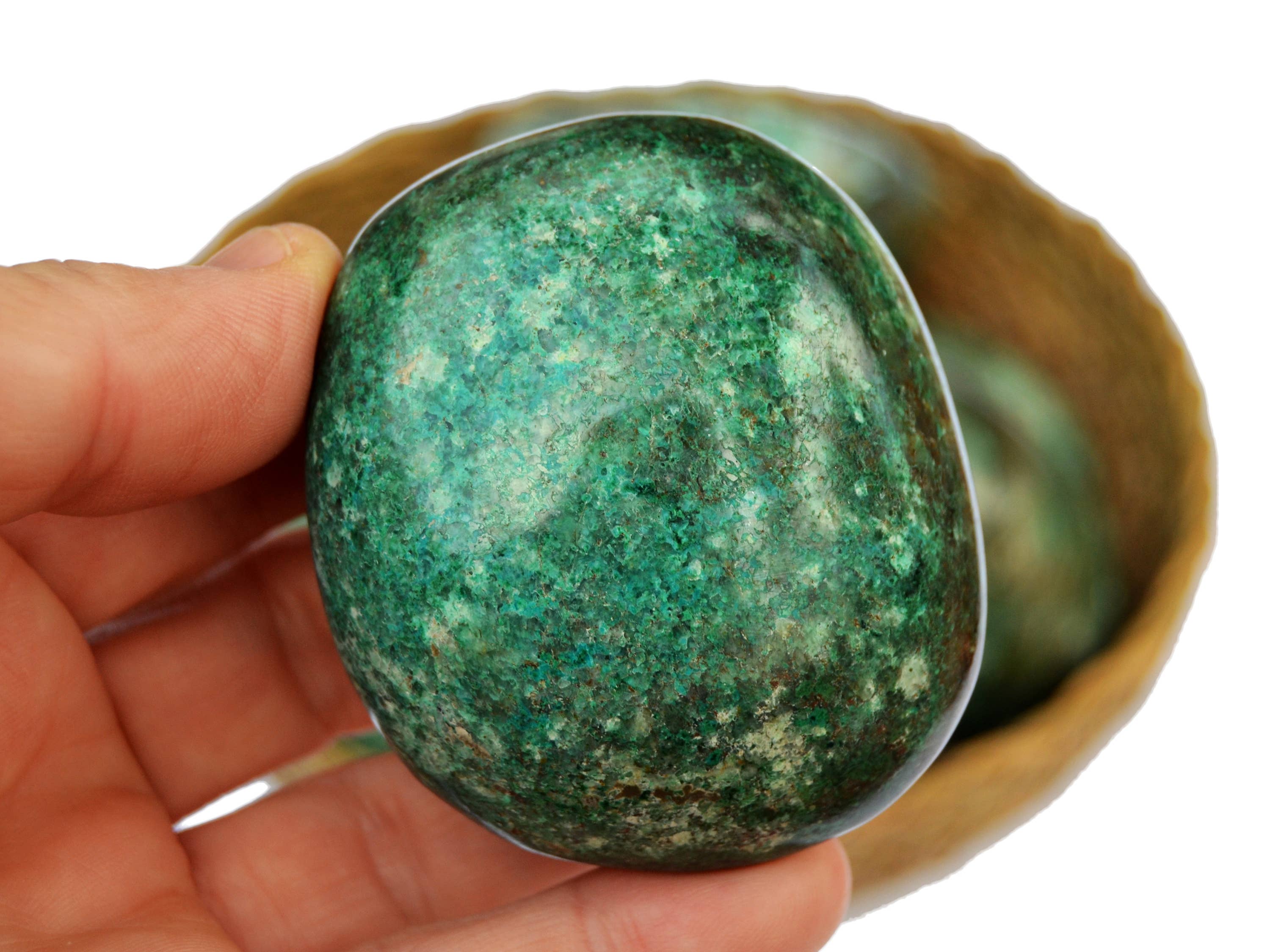 Kaia & Crystals - Vendita all'ingrosso Pietra/cristallo spirituale - Pietra Palmare Naturale di Crisocolla (50 mm - 70 mm)5