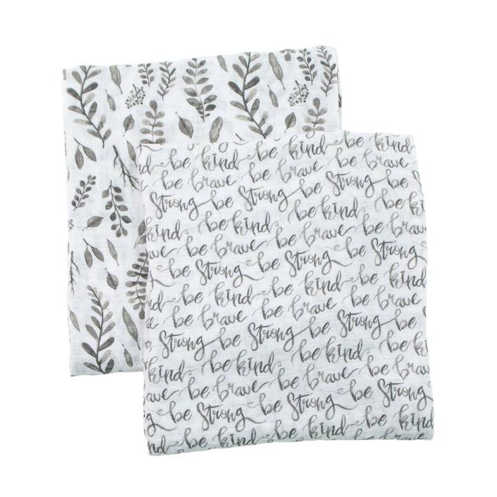 Just Be + Leaves Classic Muslin Swaddle Blanket Set for wholesale by Bebe au Lait