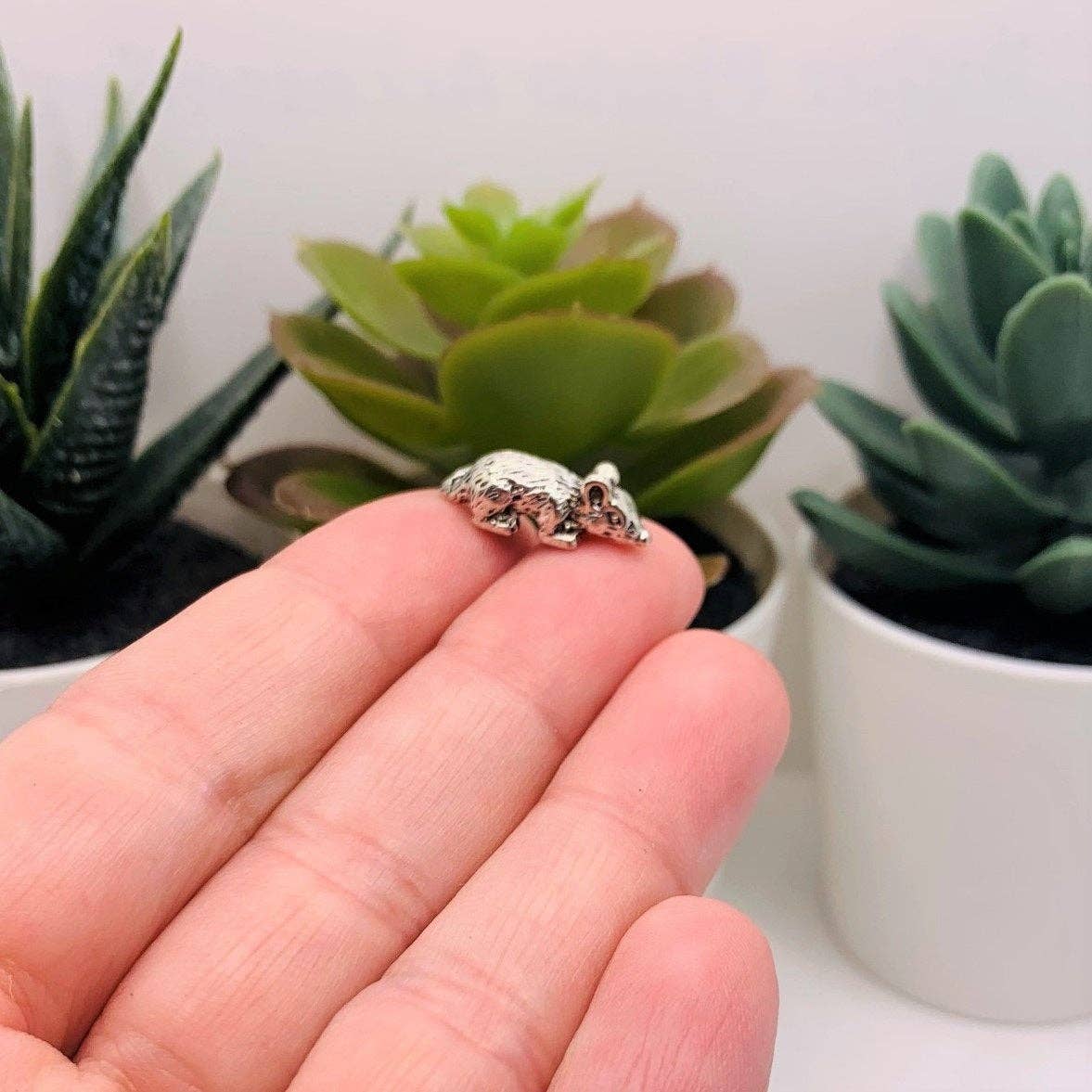 Guerrilla Charm - Vente Breloques/médailles personnalisées - Charms 3D Souris Rat Argent, 19x7mm4