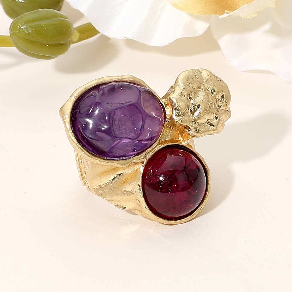 Sensibling Corp. - Wholesale Single Stone/Solitaire Ring - Abstract Chunky Stone Textured Stretch Ring
5