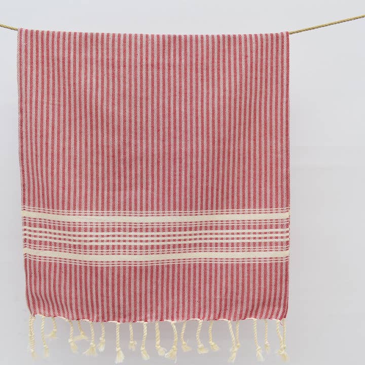 Organic Turkish Towels - Wholesale Tea Towel - Soft Kitchen Towel, Red Tea Towel, Dish Towel 20x408