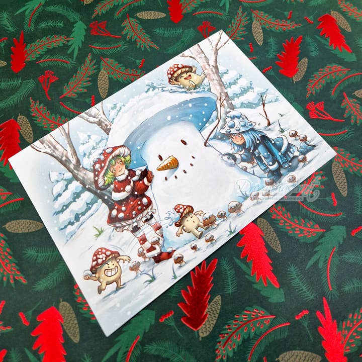 Dreamchaserart - Wholesale Postcard - snow fun postcard1