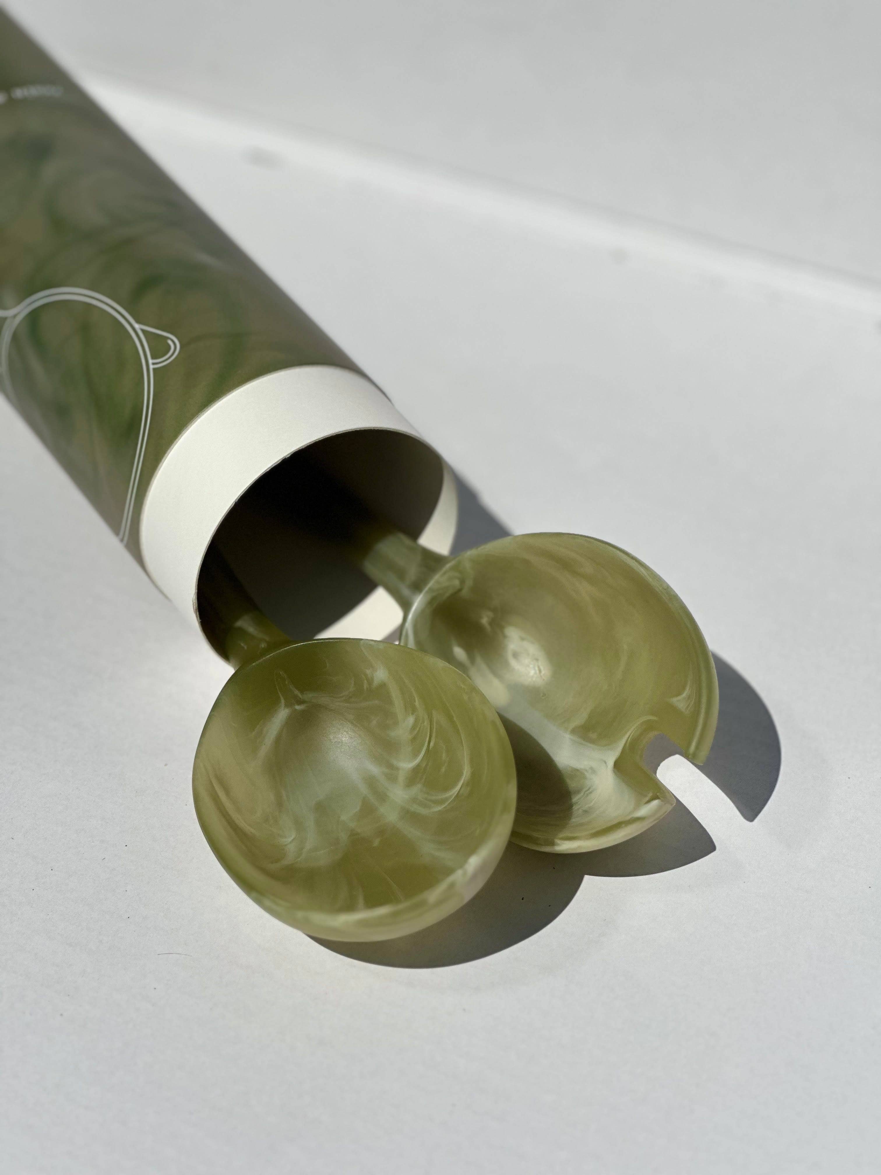 MÆGEN – wholesale Kitchen tong – Salad Servers - Olive Set3