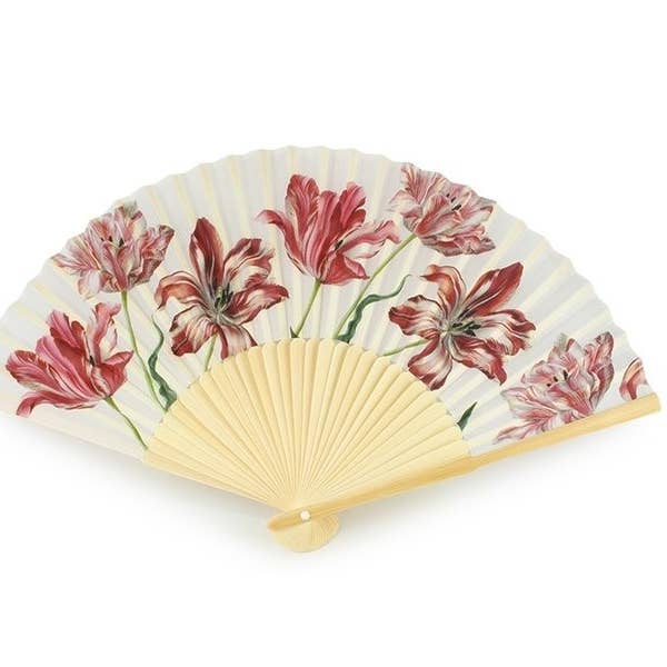 MUSEUM WEBSHOP - Wholesale Handheld Folding Fan - Hand Fan, Bamboo, Merian, Three Tulips