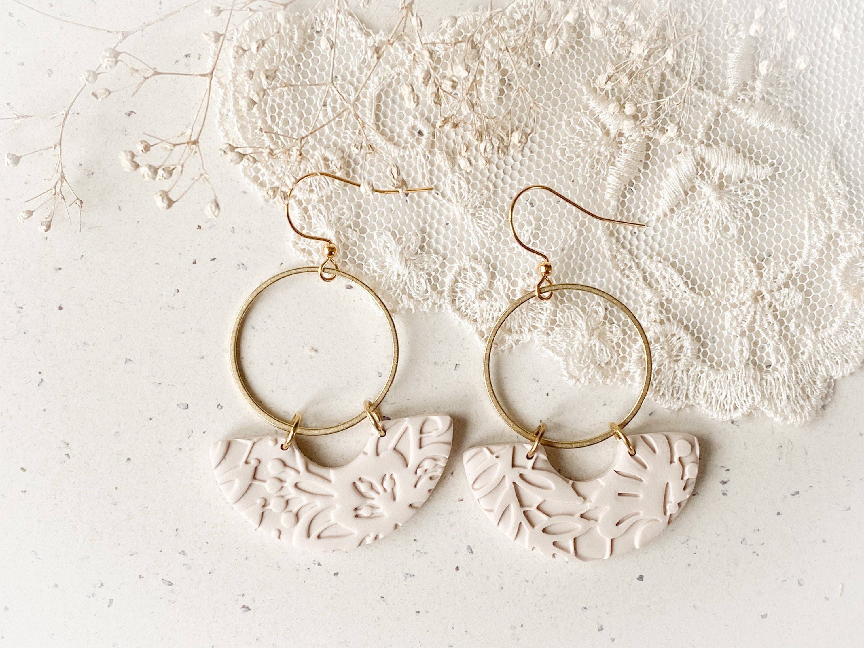 Agaveh girl - Wholesale Dangle Earrings - Wynne Sand Colored Polymer Clay Dangle Earrings6