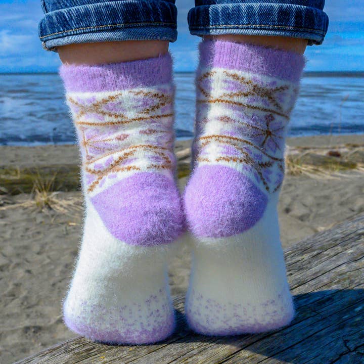 Nix Lavender - Ultra Soft Crew Socks | Wool & Bamboo for wholesale by Carpathian Wool