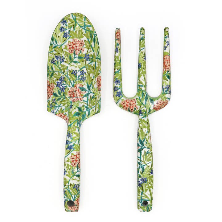 Robert Frederick Ltd - Wholesale Garden Tool - Orange Grove Fork and Trowel Garden Tool Set - William Morris Jasmine Design