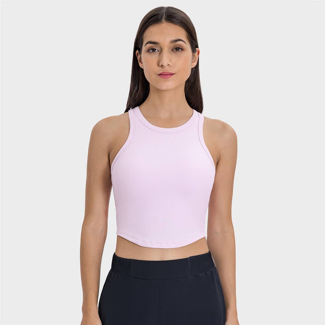 Sodalemon - Vendita all'ingrosso Canotta - Donna - Canotta sportiva fitness imbottita a costine con scollo rotondo da donna8