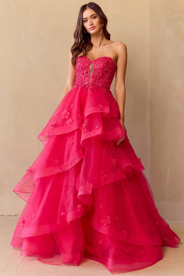 Babyfox Apparel - Vente Robe de soirée – femme - Robe bustier embellie en ligne A avec décolleté en cœur5