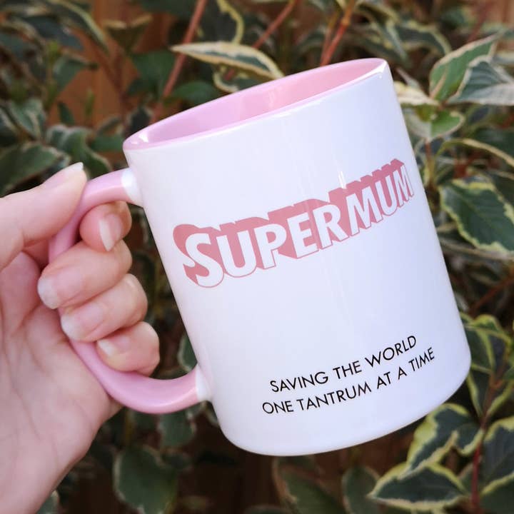 Supermum Pink Ceramic Mug for wholesale by T & Belle