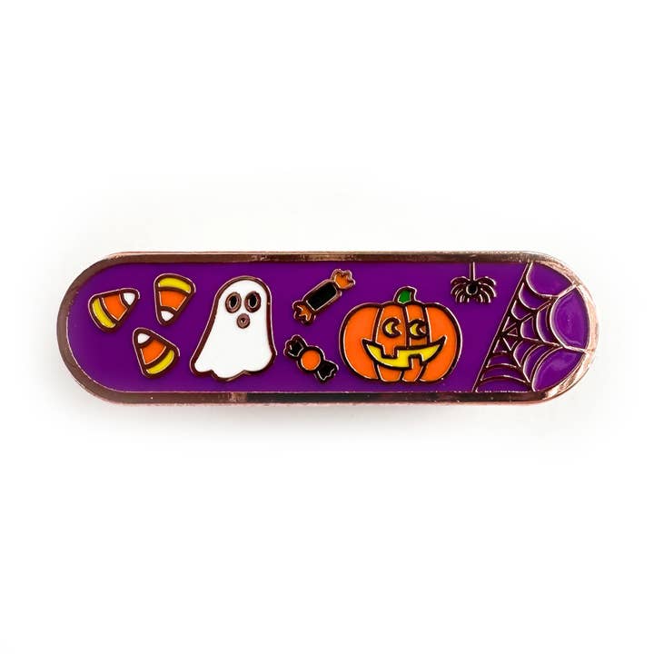 Halloween Personality Plaque Enamel Pin for wholesale by Kitty With A Cupcake
