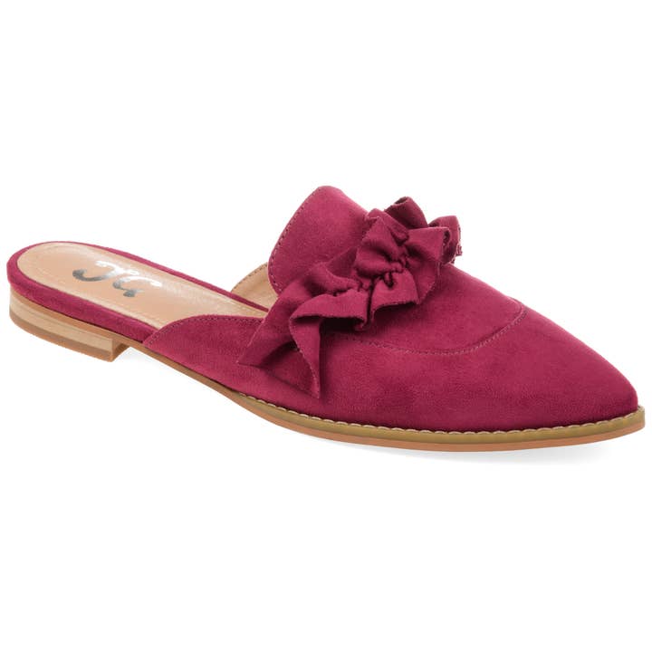 Journee - Wholesale Mules - Women's - Kessie Ruffled Mule Flats In Faux Suede9