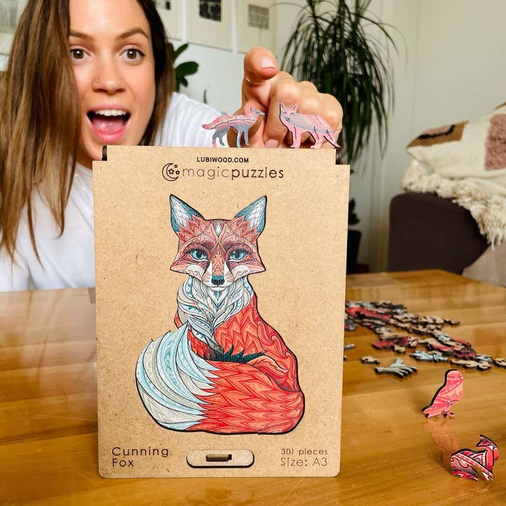 Lubiwood - Wholesale Puzzle - Adult - Cunning Fox Jigsaw A4 Premium Box5