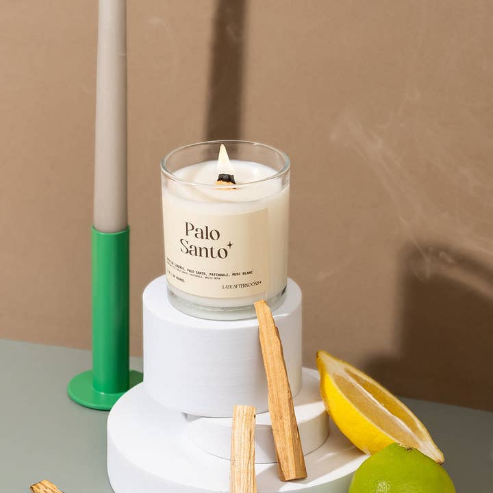 Late Afternoons - Wholesale Novelty Candle - Palo Santo Candle | white musk, Patchouli & Palo Santo