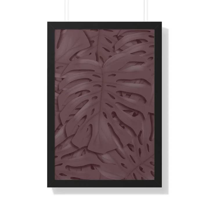 Monstera Framed Print Botanical Wall Art With Matte Finish Paper And Acrylic Cover In Black Frame for wholesale by The Potted Pixel