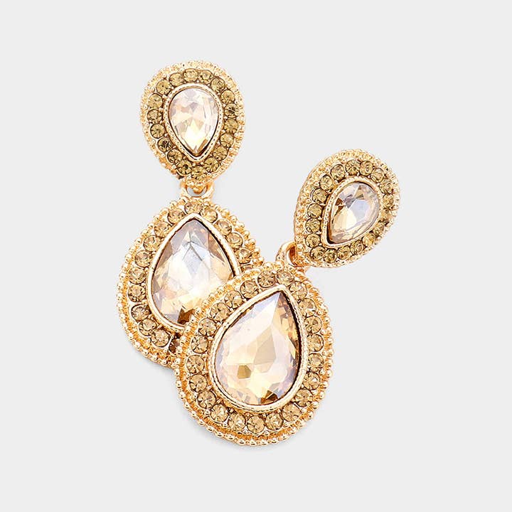 Sensibling Corp. - Wholesale Dangle Earrings - Rhinestone Trim Teardrop Evening Earrings10