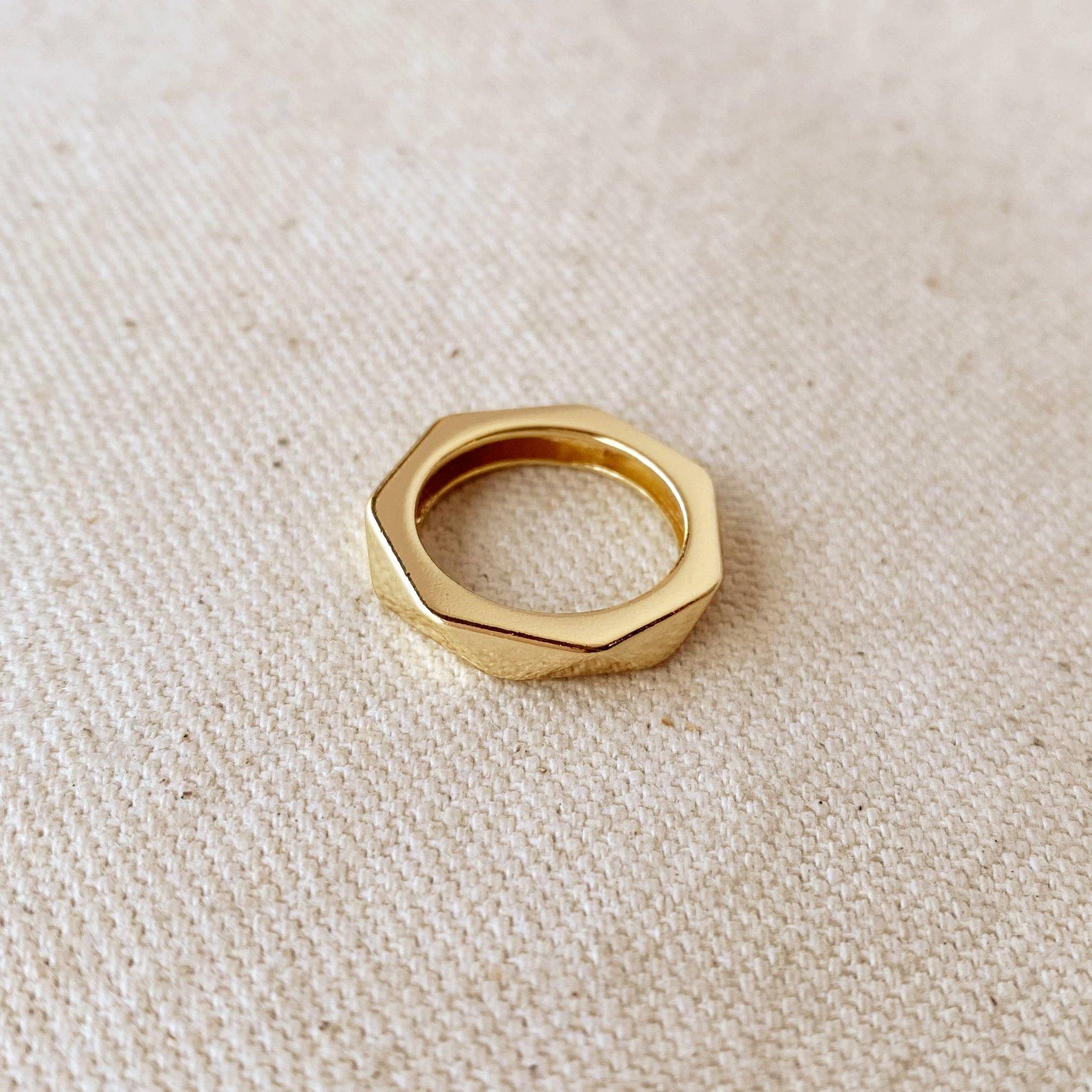 GoldFi – wholesale Band/stacked ring – 18k Gold Filled Faceted Band Ring4