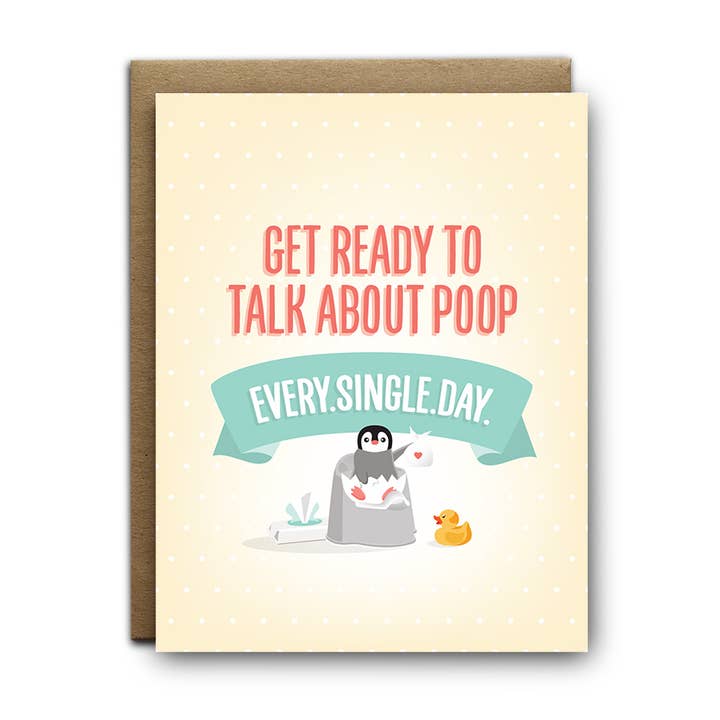 Ready to Talk Poop Baby Greeting Card for wholesale by I'll Know It When I See It