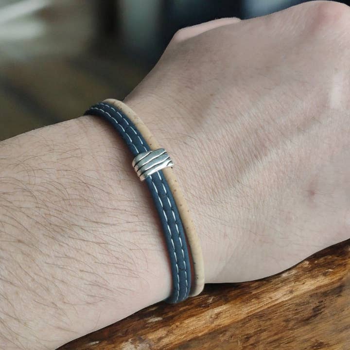 Karmyliege - Wholesale Cuff Bracelet - Cork bracelet, Milo - Eco-friendly jewelry1