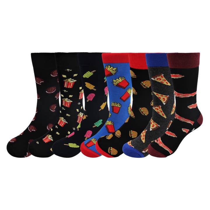 Real Sic - Vente Chaussettes – unisexe - Fast Food - Chaussettes en coton Burger, Biscuits, Chips, Crème glacée