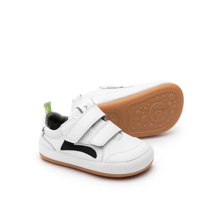 LANDY Barefoot Sneakers (WHITE/ BLACK) for wholesale by Tip Toey Joey