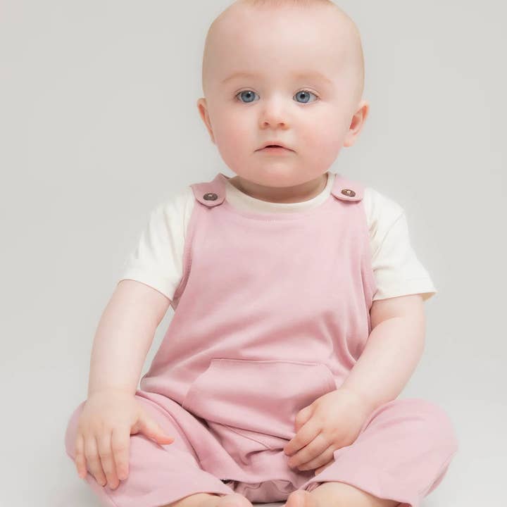 Soft Pink Organic Cotton Dungarees for wholesale by Fred & Noah