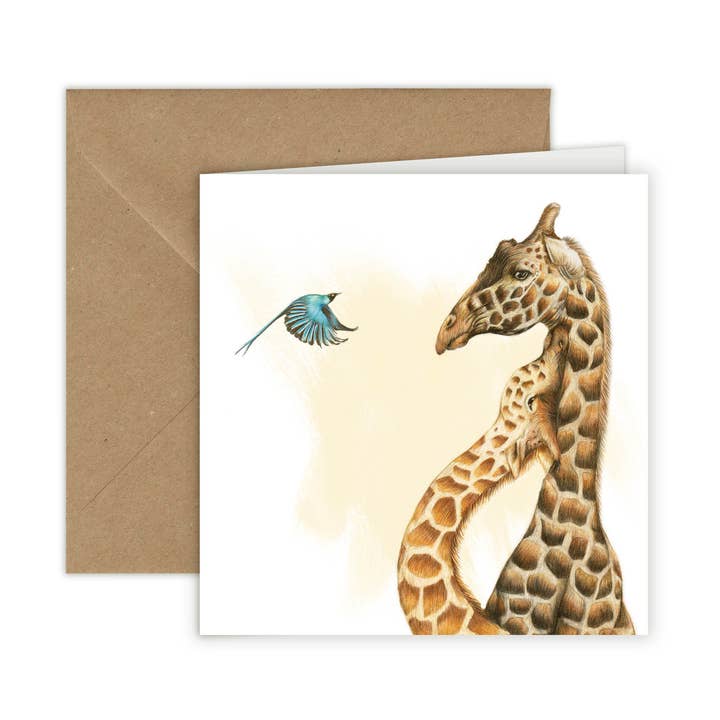 Giraffer i kærlighed lykønskningskort, dyr fødselsdagskort for engroshandel hos Beast of Paradise