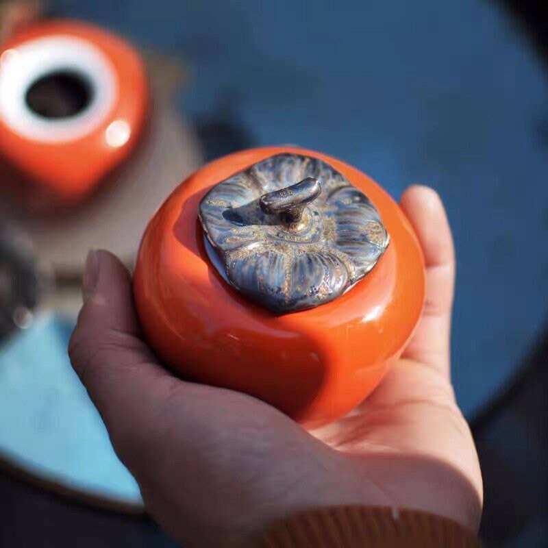 Gohobi （We cover U.S. import duties） - Wholesale Food Storage Container - Gohobi Ceramic Persimmon Tea Container8
