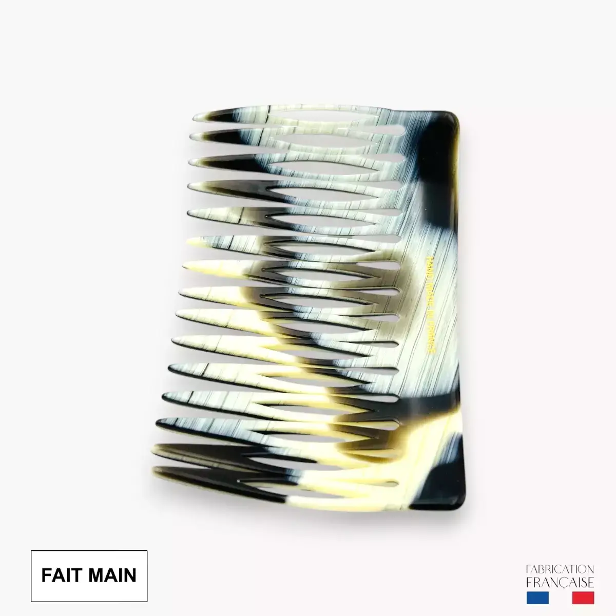 Pique et Pince - Wholesale Hair Accessories Set - Women's - 15-tooth hair comb - Black horn3