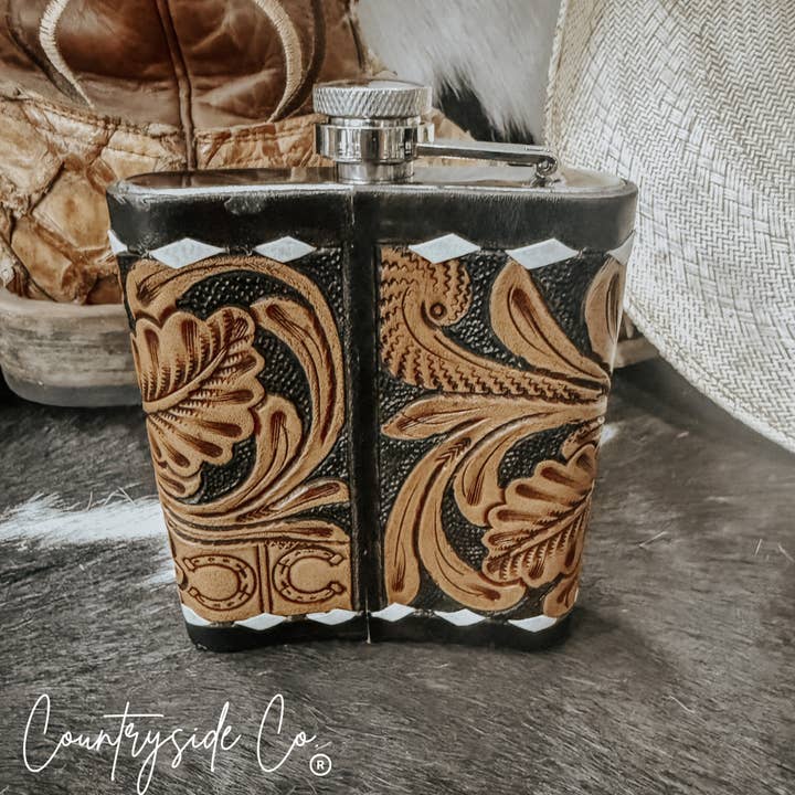 Texas Western Cowhide Bags and More - Wholesale Flask - Legend Leather Flask Stainless Steel Men & Women Gift4