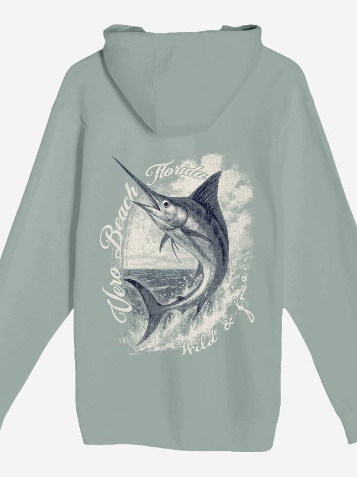 Textile Graphix - Wholesale Hoodie - Women's - Vintage Marlin Hoodie – Customizable Coastal Wildlife Design1