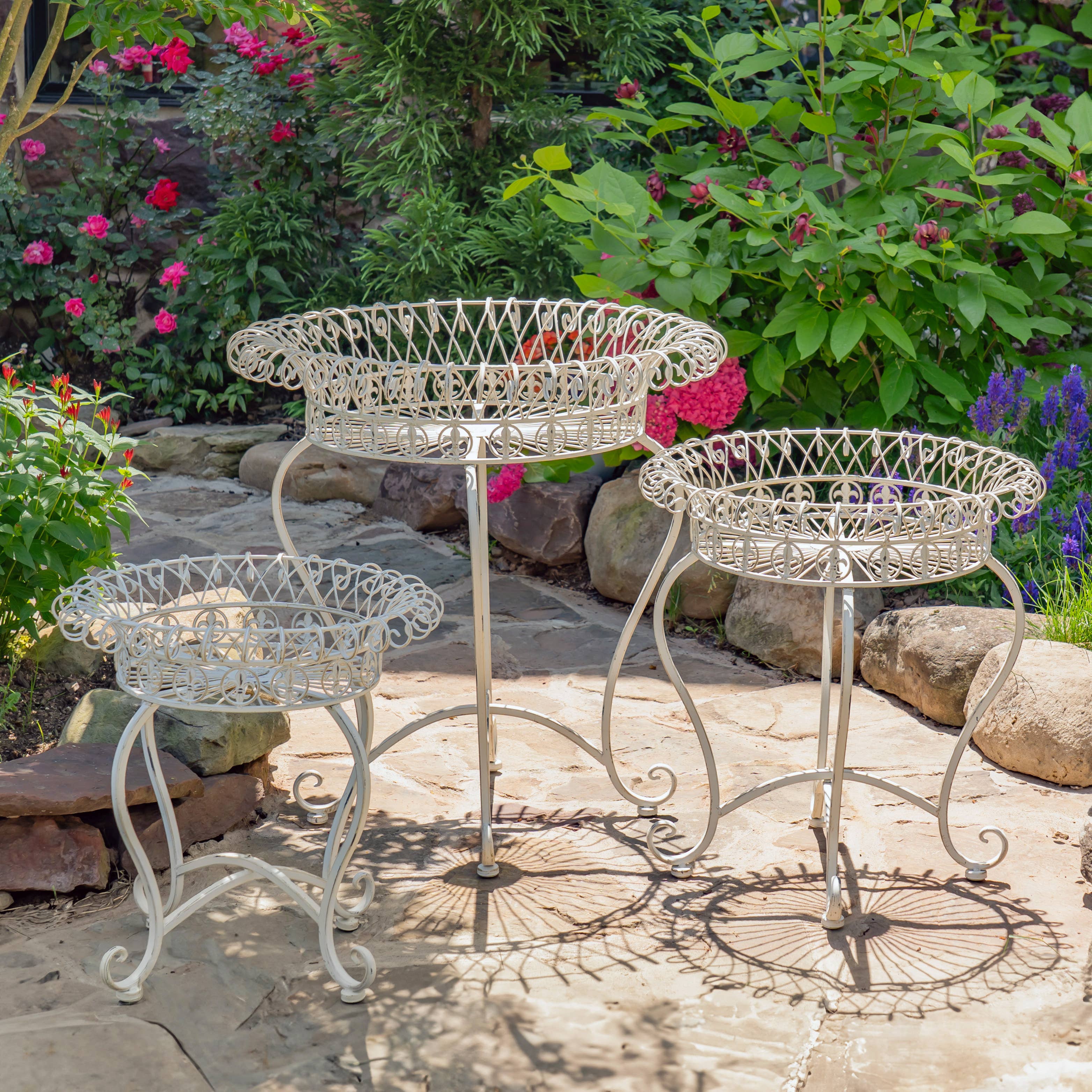 Zaer Ltd. International - Wholesale Plant Pot Stand - "London 1820" Wire Basket Plant Stands in 3 Sizes 3 Pc/Set3