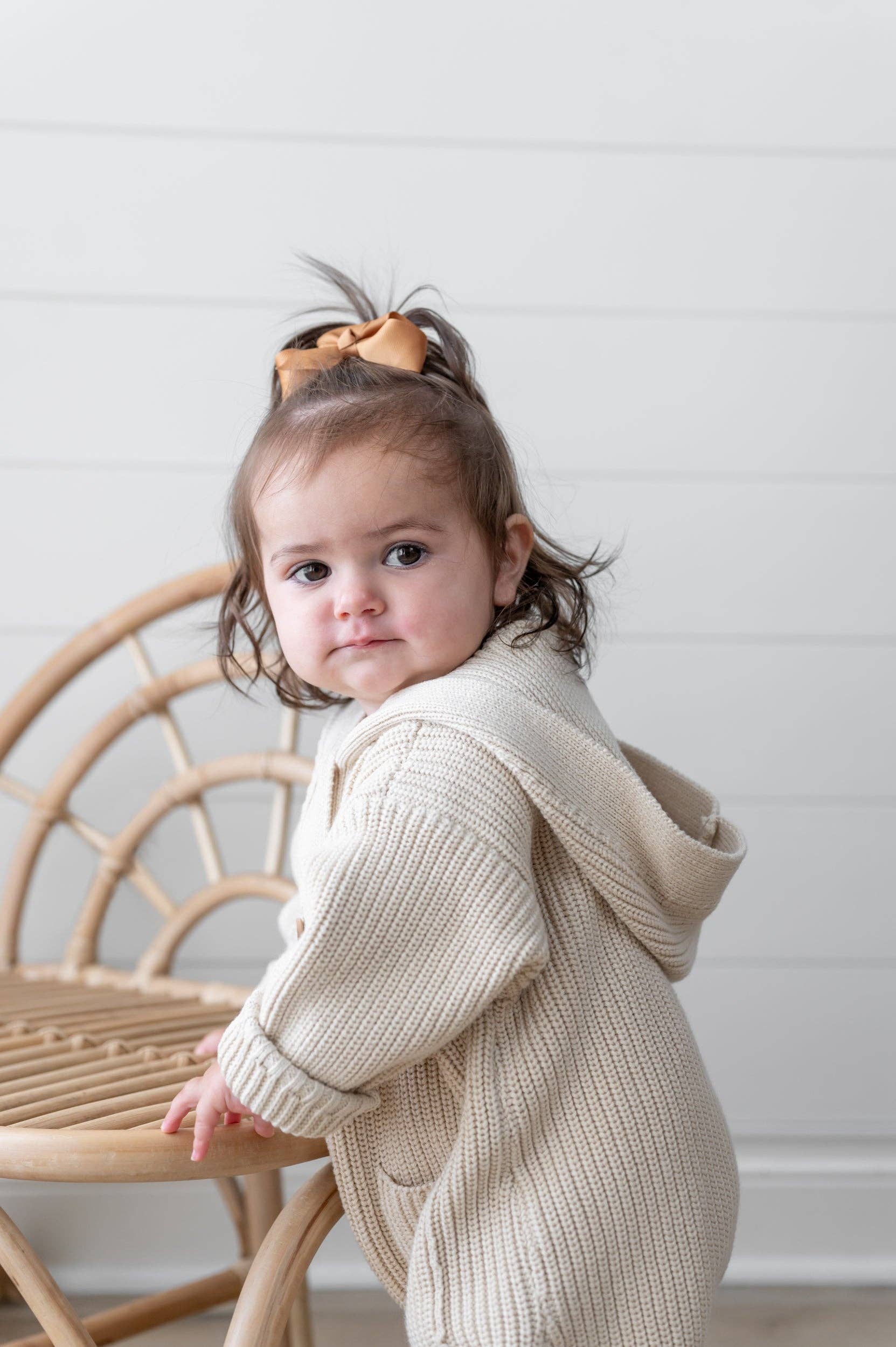 Yooushi - Wholesale Jumpsuit - Baby - Sand Shell Hooded Knit Playsuit7