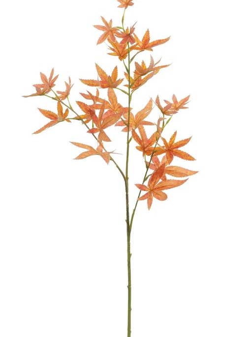 Japanese Maple Leaf Spray, 28.35", Orange for wholesale by Select Artificials, Inc.