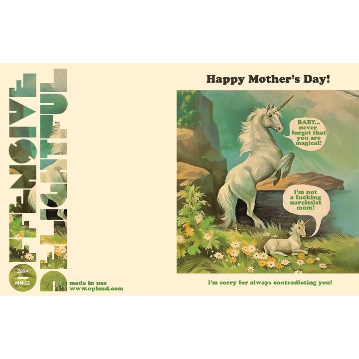 OffensiveDelightful - Wholesale Mother's Day Card - NARCISSIST MOM mother's day card