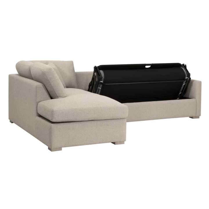 LOOMLAN - Wholesale Sofa - Clara 112" Fabric Slim Arm Sleeper Queen Sectional Sofa3